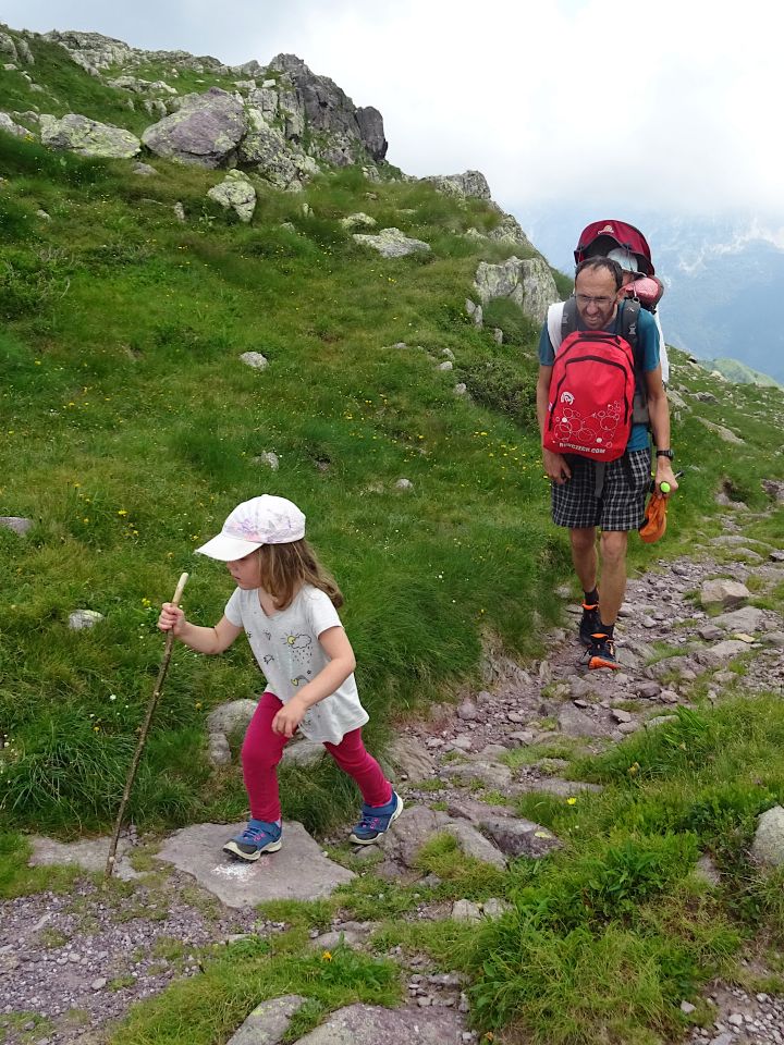 Výstup do sedla Laghi Gemelli