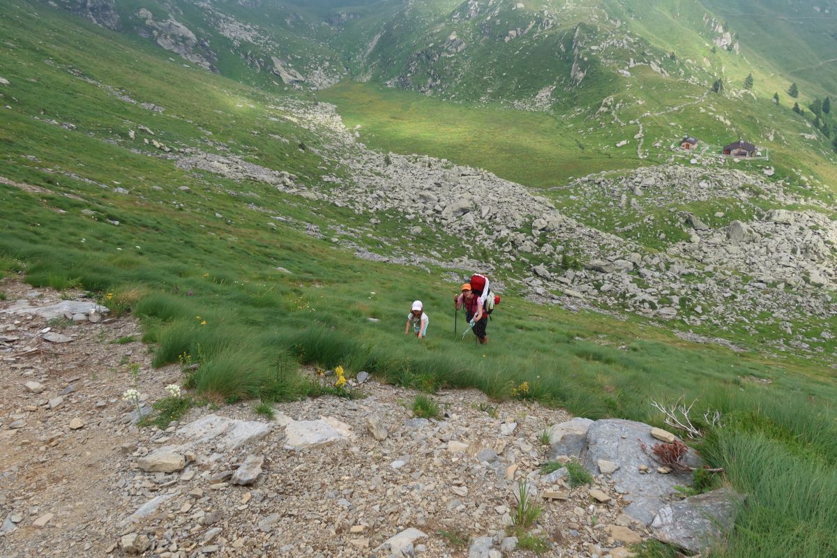 Výstup do sedla Piedevalle